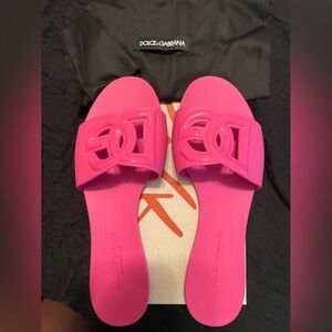 Pink D&G rubber slides